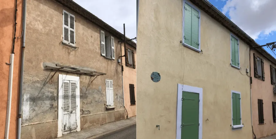 Peinture de façade avant et après à La Seyne sur Mer
